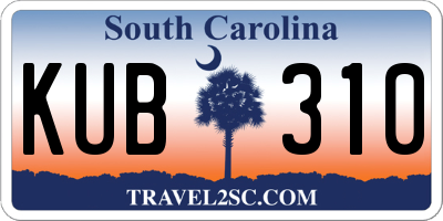 SC license plate KUB310