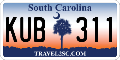 SC license plate KUB311