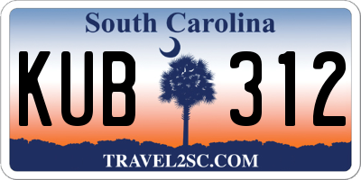 SC license plate KUB312