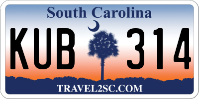 SC license plate KUB314