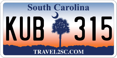 SC license plate KUB315
