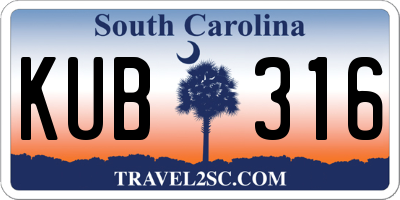 SC license plate KUB316