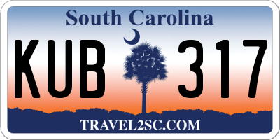 SC license plate KUB317