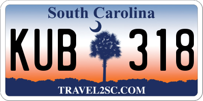 SC license plate KUB318