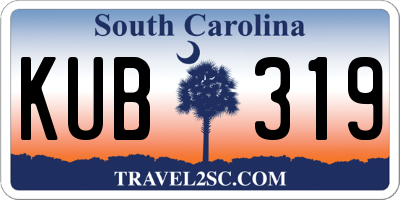 SC license plate KUB319