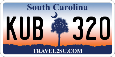 SC license plate KUB320