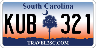 SC license plate KUB321