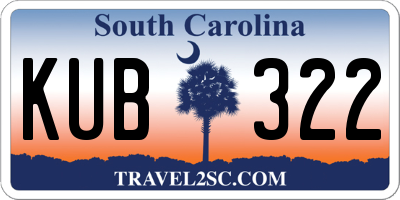 SC license plate KUB322