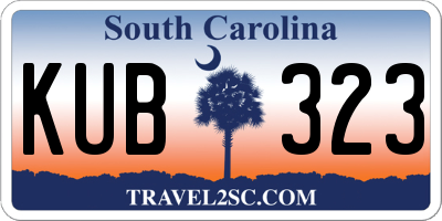 SC license plate KUB323