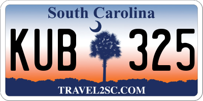 SC license plate KUB325