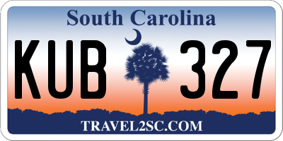 SC license plate KUB327