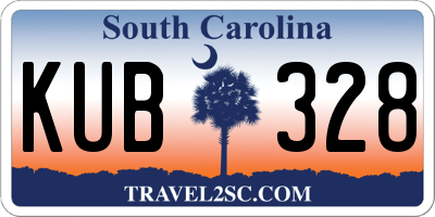 SC license plate KUB328