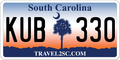 SC license plate KUB330