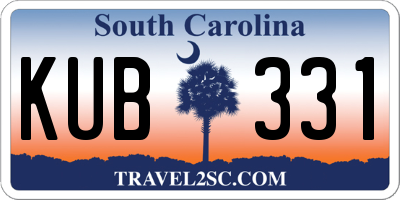 SC license plate KUB331