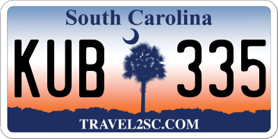SC license plate KUB335
