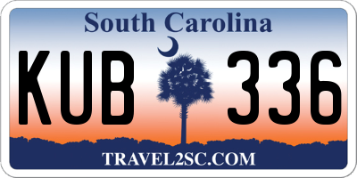 SC license plate KUB336