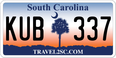SC license plate KUB337