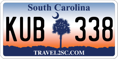 SC license plate KUB338