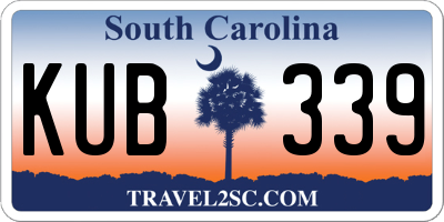 SC license plate KUB339