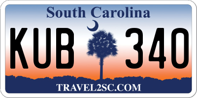 SC license plate KUB340