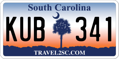 SC license plate KUB341