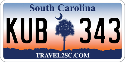 SC license plate KUB343