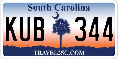 SC license plate KUB344