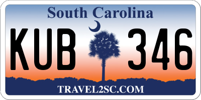 SC license plate KUB346