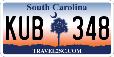 SC license plate KUB348