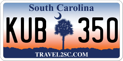 SC license plate KUB350