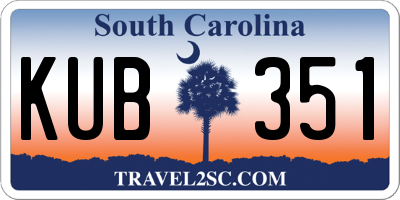 SC license plate KUB351