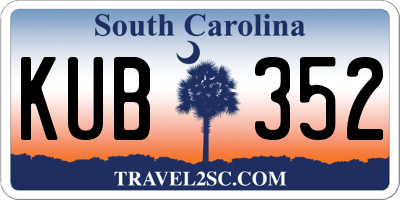 SC license plate KUB352