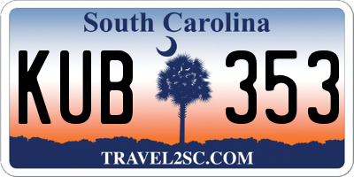 SC license plate KUB353