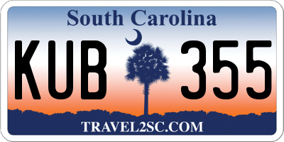 SC license plate KUB355