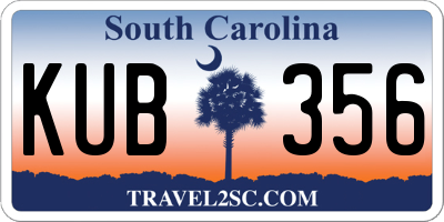 SC license plate KUB356