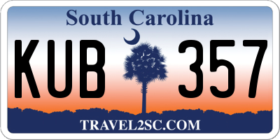 SC license plate KUB357