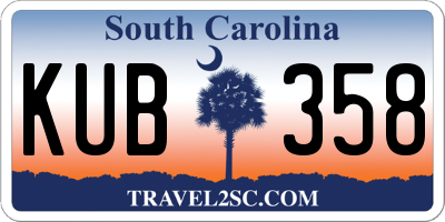 SC license plate KUB358