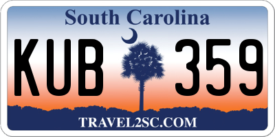 SC license plate KUB359