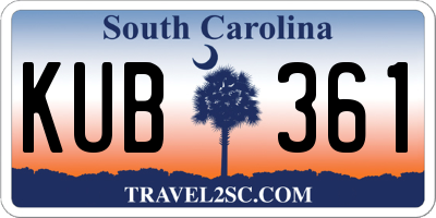 SC license plate KUB361