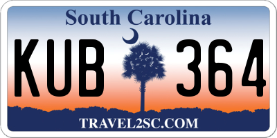 SC license plate KUB364