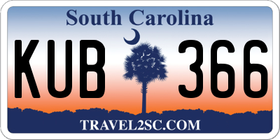 SC license plate KUB366