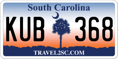 SC license plate KUB368