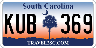 SC license plate KUB369