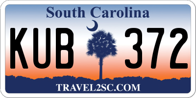 SC license plate KUB372