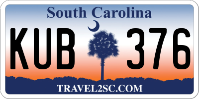 SC license plate KUB376