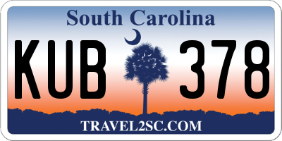 SC license plate KUB378