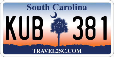 SC license plate KUB381