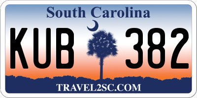 SC license plate KUB382