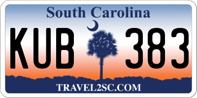 SC license plate KUB383