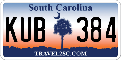 SC license plate KUB384
